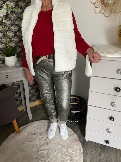 PANTALON HUILE ARGENT  COLLECTION BELLE TAILLE  42/44