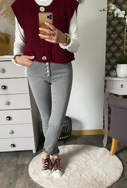 PANTALON JEAN GRIS    XS/S/M/L/XL/XXL