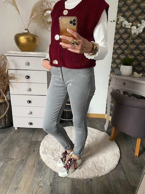 PANTALON JEAN GRIS    XS/S/M/L/XL/XXL