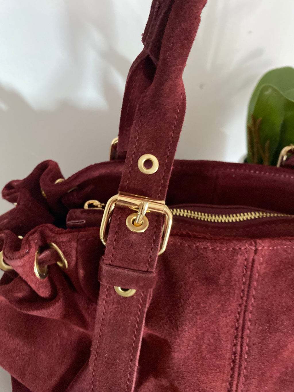 SAC A MAIN BORDEAUX  CUIR