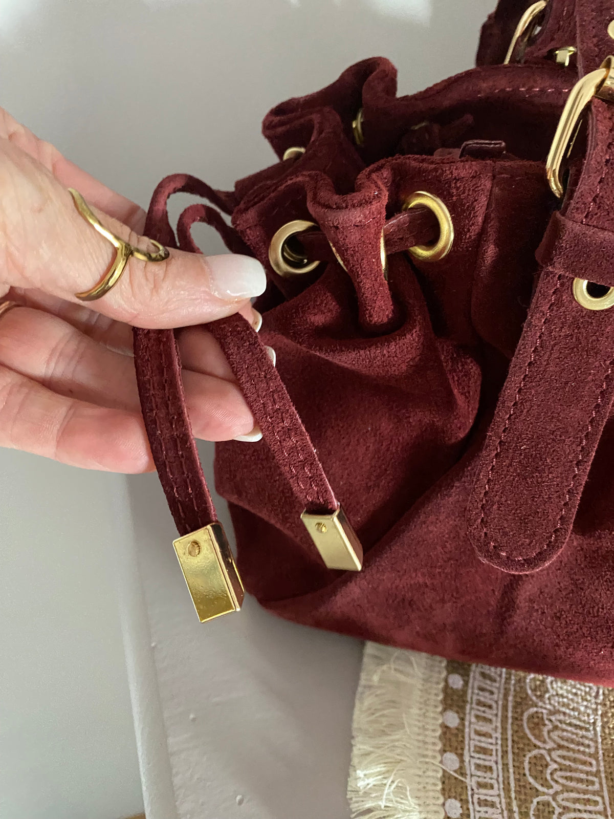 SAC A MAIN BORDEAUX  CUIR