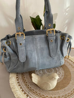 SAC A MAIN BLEU  CUIR