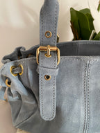 SAC A MAIN BLEU  CUIR
