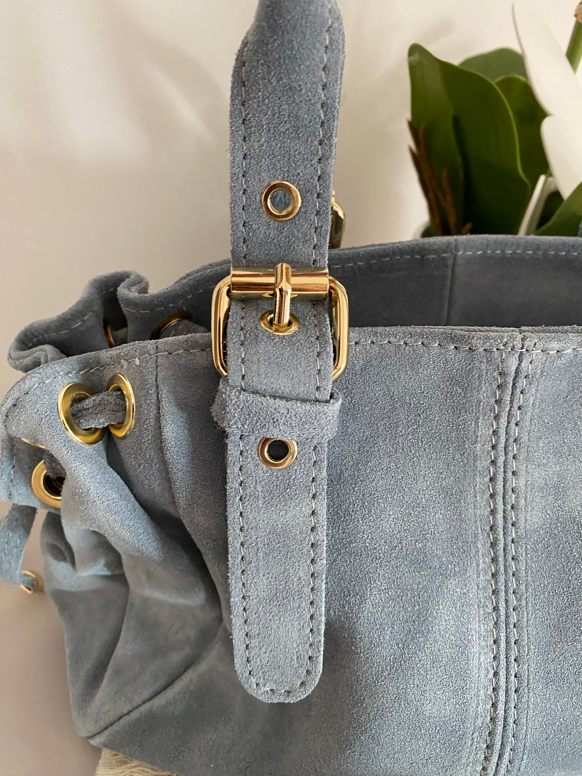 SAC A MAIN BLEU  CUIR