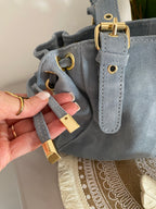 SAC A MAIN BLEU  CUIR