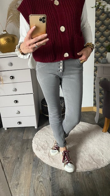 PANTALON JEAN GRIS    XS/S/M/L/XL/XXL