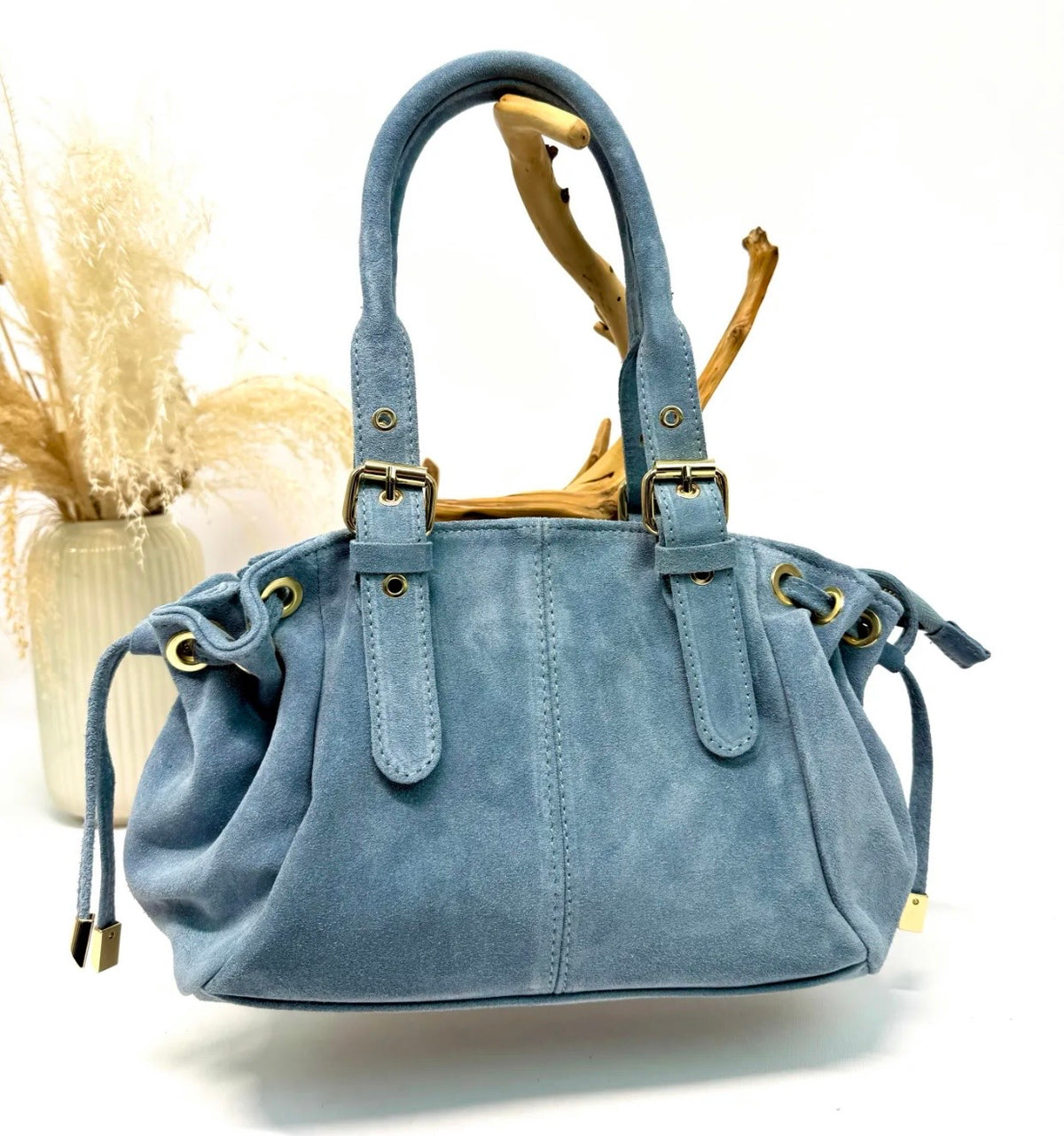 SAC A MAIN BLEU  CUIR