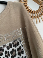 HAUT VELOUR BEIGE   COLLECTION BELLE TAILLE   44/48  petit 50