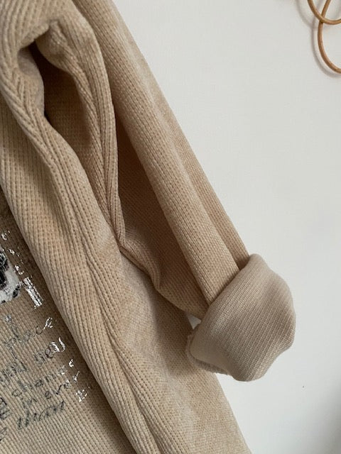 HAUT VELOUR BEIGE   COLLECTION BELLE TAILLE   44/48  petit 50