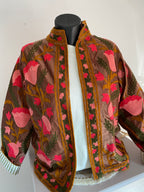 VESTE VELOURS BRODEE  CHOCO   TU 36/42