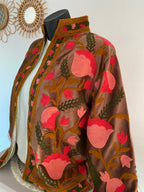 VESTE VELOURS BRODEE  CHOCO   TU 36/42