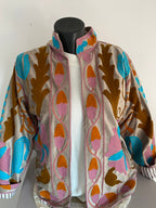 VESTE VELOURS BRODEE  TAUPE   TU 36/42
