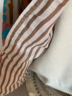 VESTE VELOURS BRODEE  TAUPE   TU 36/42