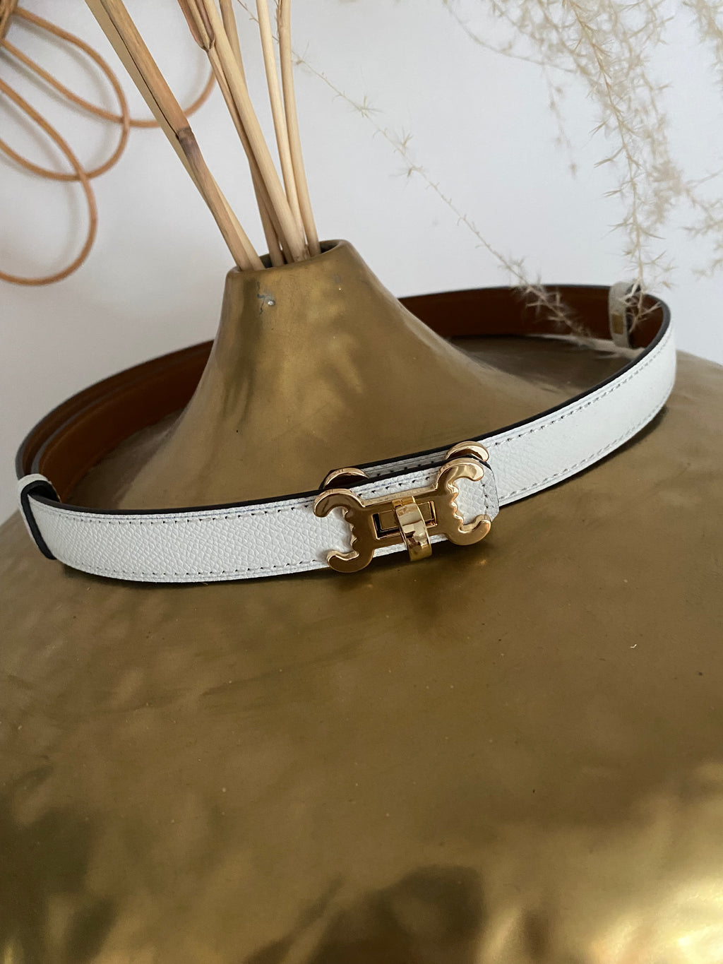 ceinture cuir vachette    C             BLANCHE