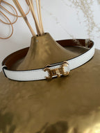 ceinture cuir vachette    C             BLANCHE