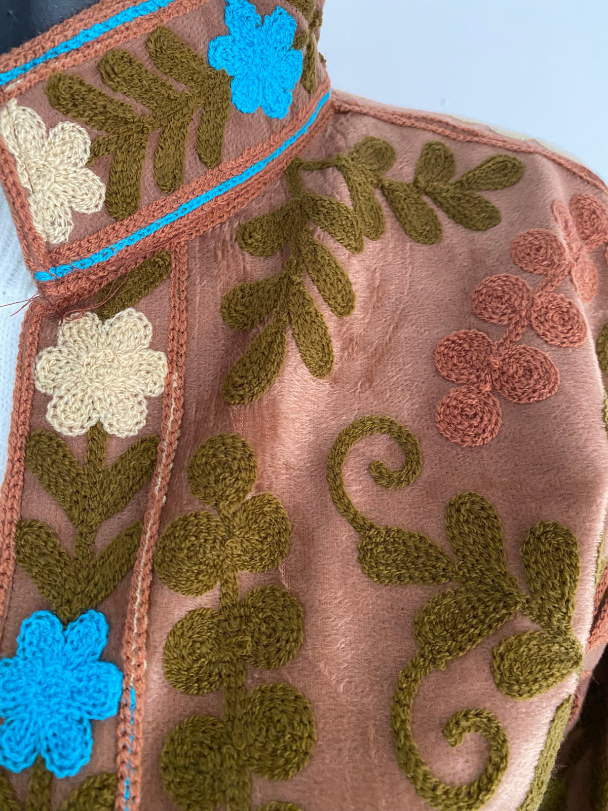 VESTE VELOURS BRODEE  CAMEL   TU 36/42