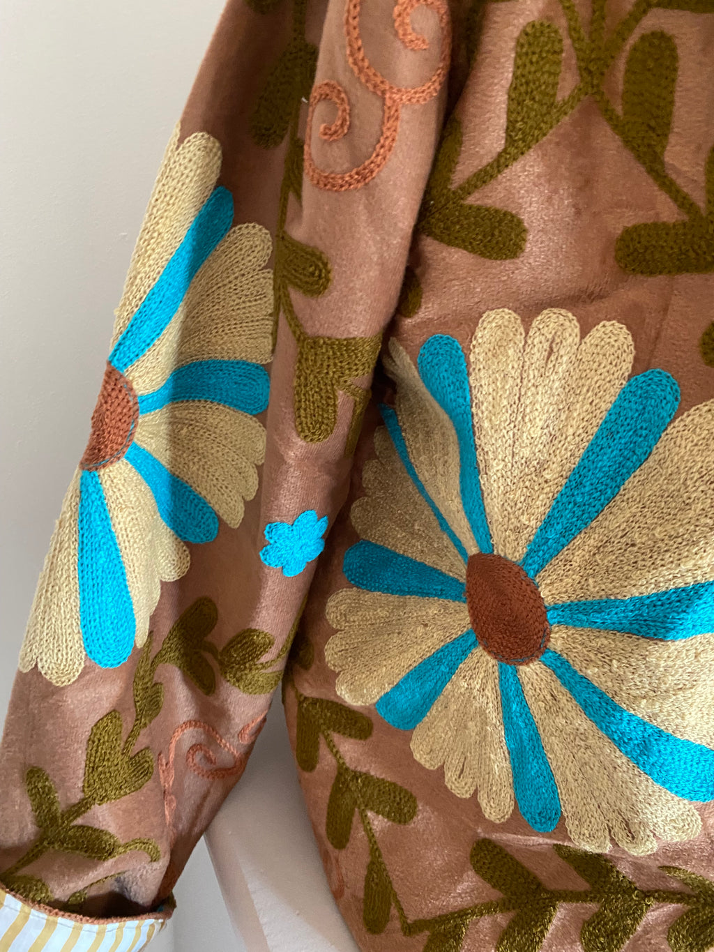 VESTE VELOURS BRODEE  CAMEL   TU 36/42