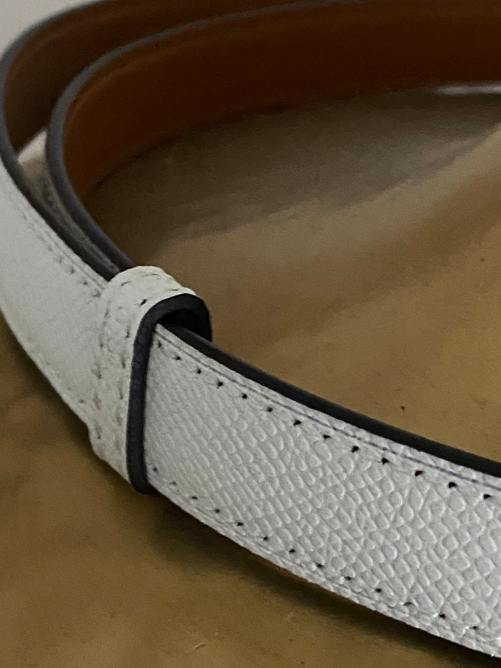ceinture cuir vachette    C             BLANCHE