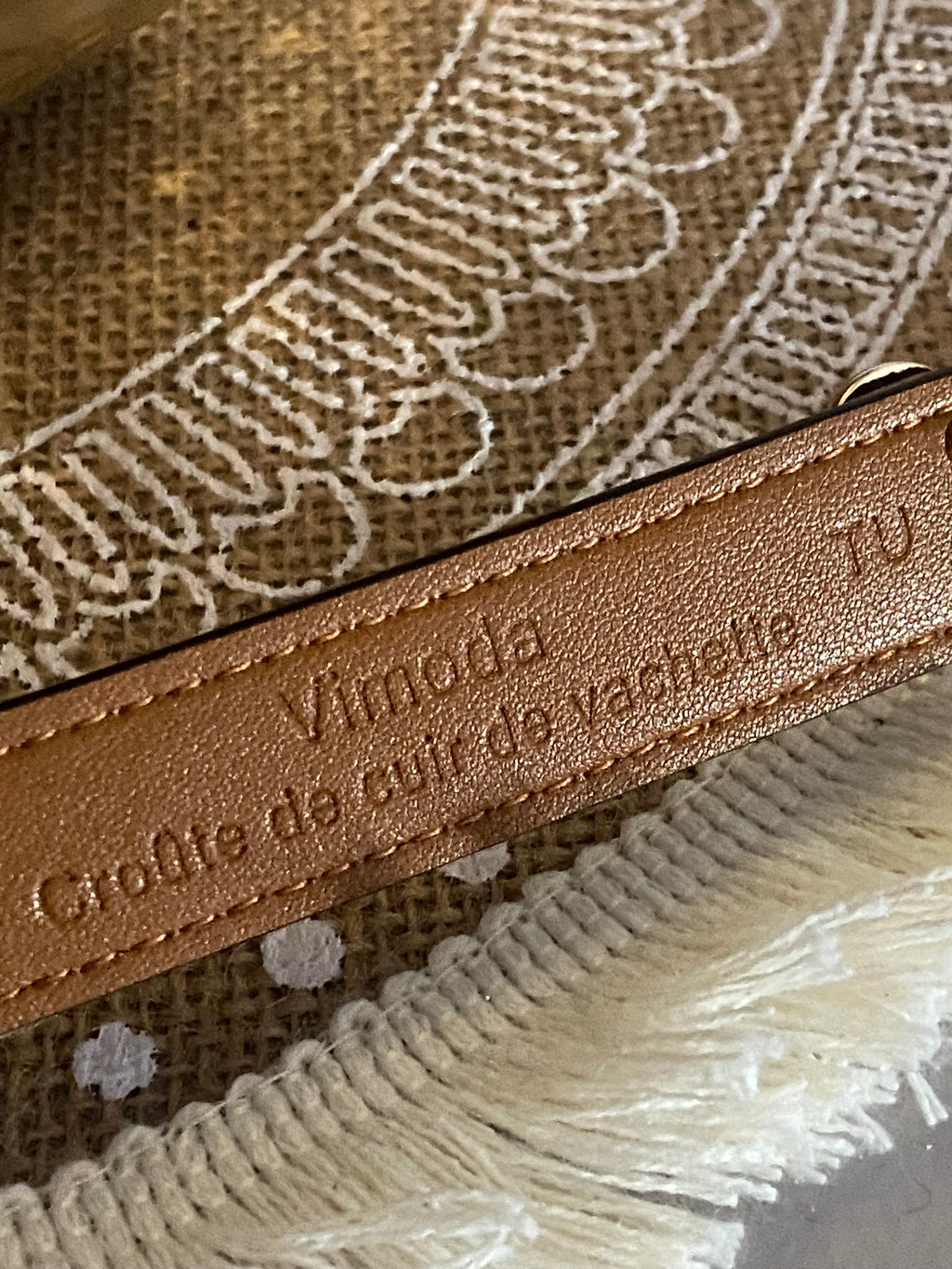 ceinture cuir vachette    C             BLANCHE