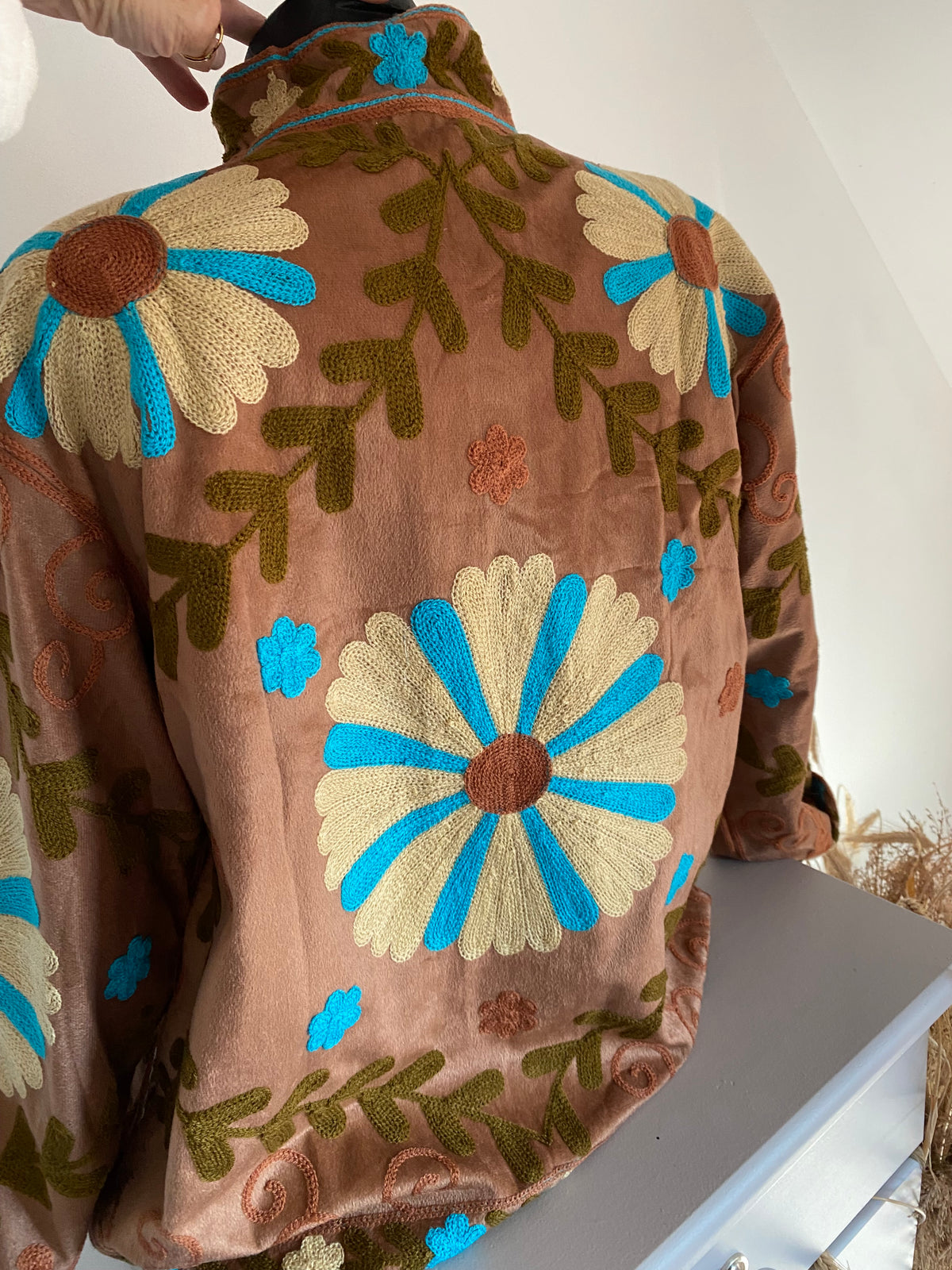 VESTE VELOURS BRODEE  CAMEL   TU 36/42