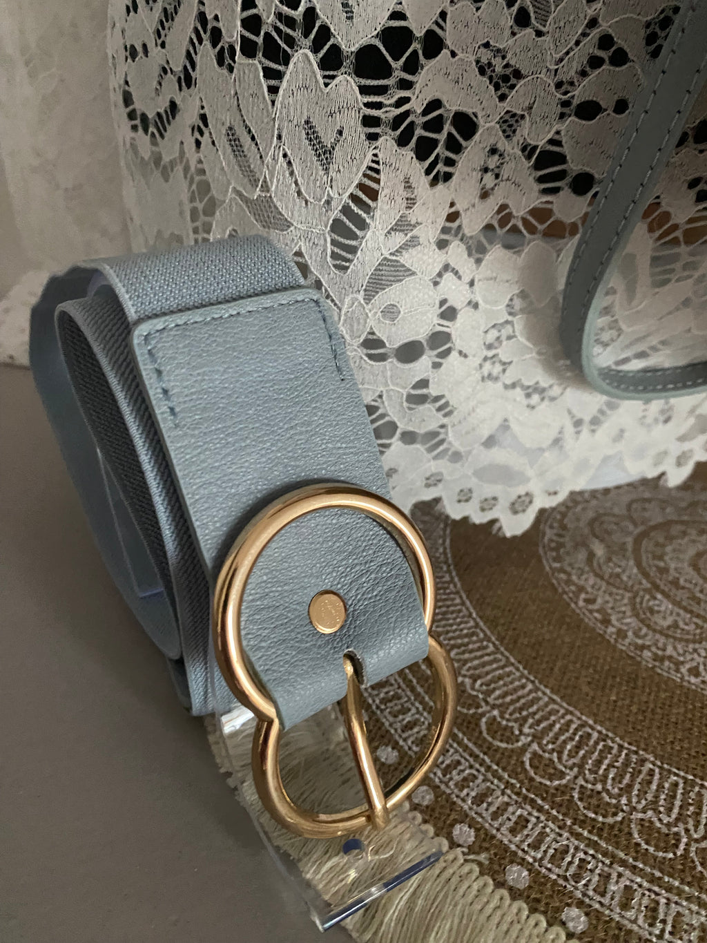 CEINTURE ELASTIQUE BLEUE TU 36/48
