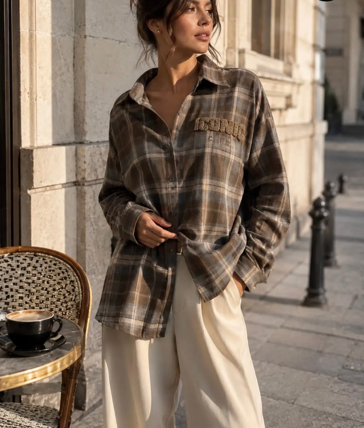 CHEMISE ICONIC  CHOCO TAILLES S/M OU M/L