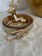 CEINTURE CUIR IRISEE DORE     S/M  OU M/L