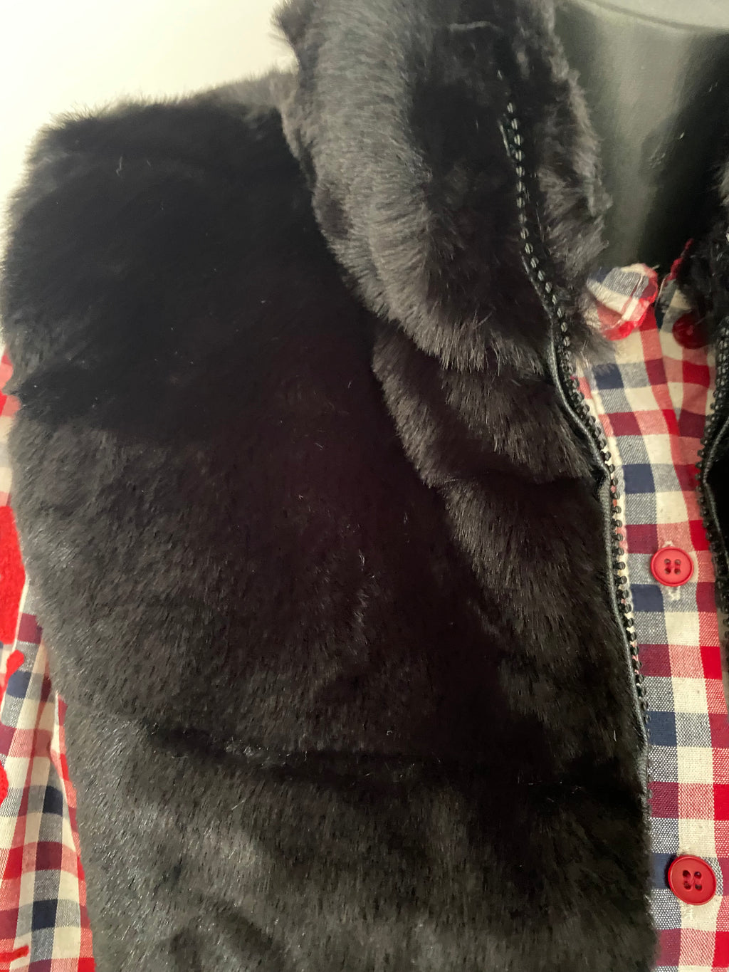 GILET FAUSSE FOURURE NOIR   TU 36/42 PETIT 44