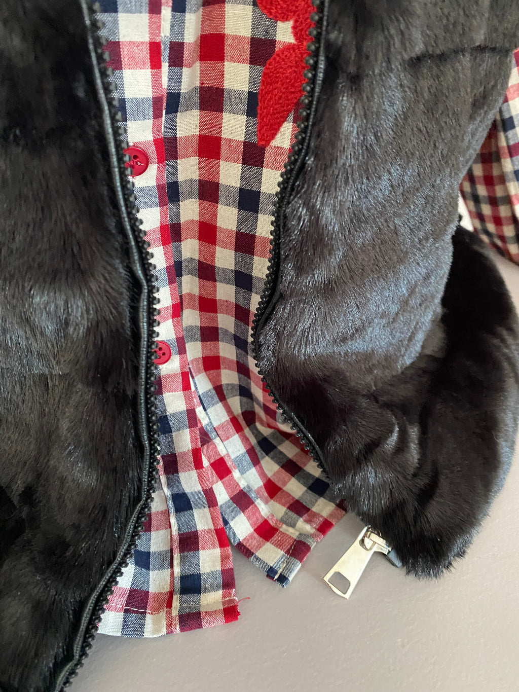 GILET FAUSSE FOURURE NOIR   TU 36/42 PETIT 44