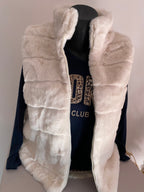 GILET FAUSSE FOURURE ECRU TU 36/42 PETIT 44
