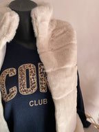 GILET FAUSSE FOURURE ECRU TU 36/42 PETIT 44