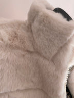GILET FAUSSE FOURURE ECRU TU 36/42 PETIT 44