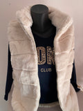 GILET FAUSSE FOURURE ECRU TU 36/42 PETIT 44