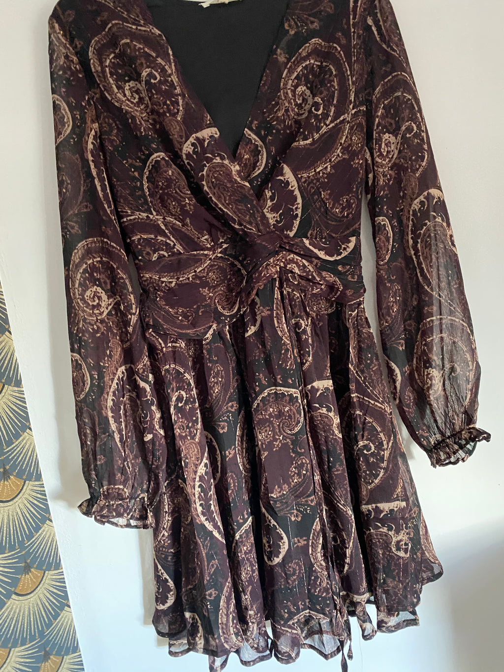 ROBE CINDY DOUBLEE BORDEAUX  TAILLE S/M/L