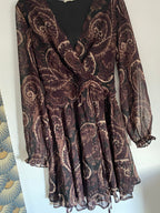 ROBE CINDY DOUBLEE BORDEAUX  TAILLE S/M/L