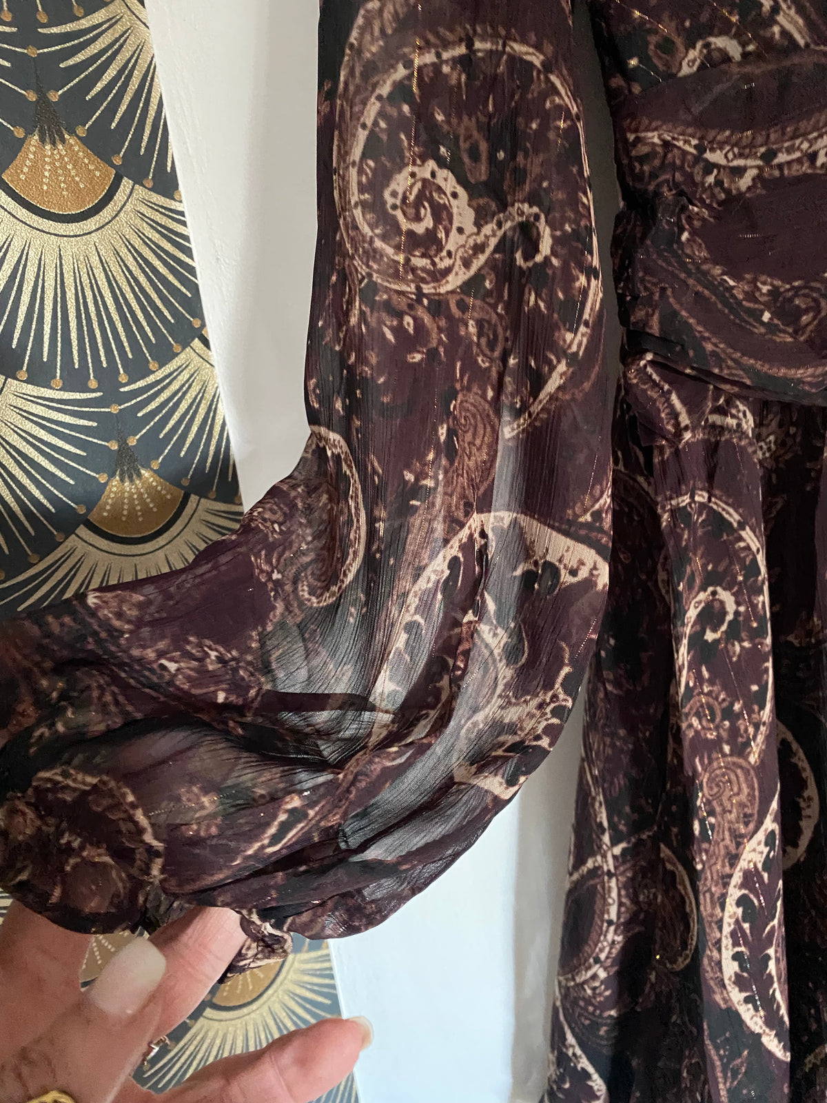 ROBE CINDY DOUBLEE BORDEAUX  TAILLE S/M/L