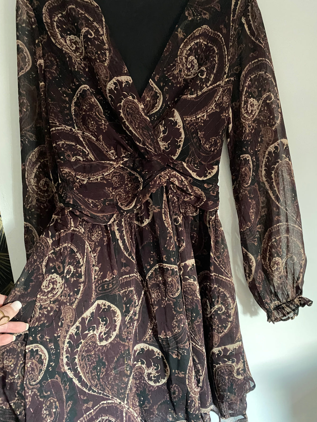 ROBE CINDY DOUBLEE BORDEAUX  TAILLE S/M/L