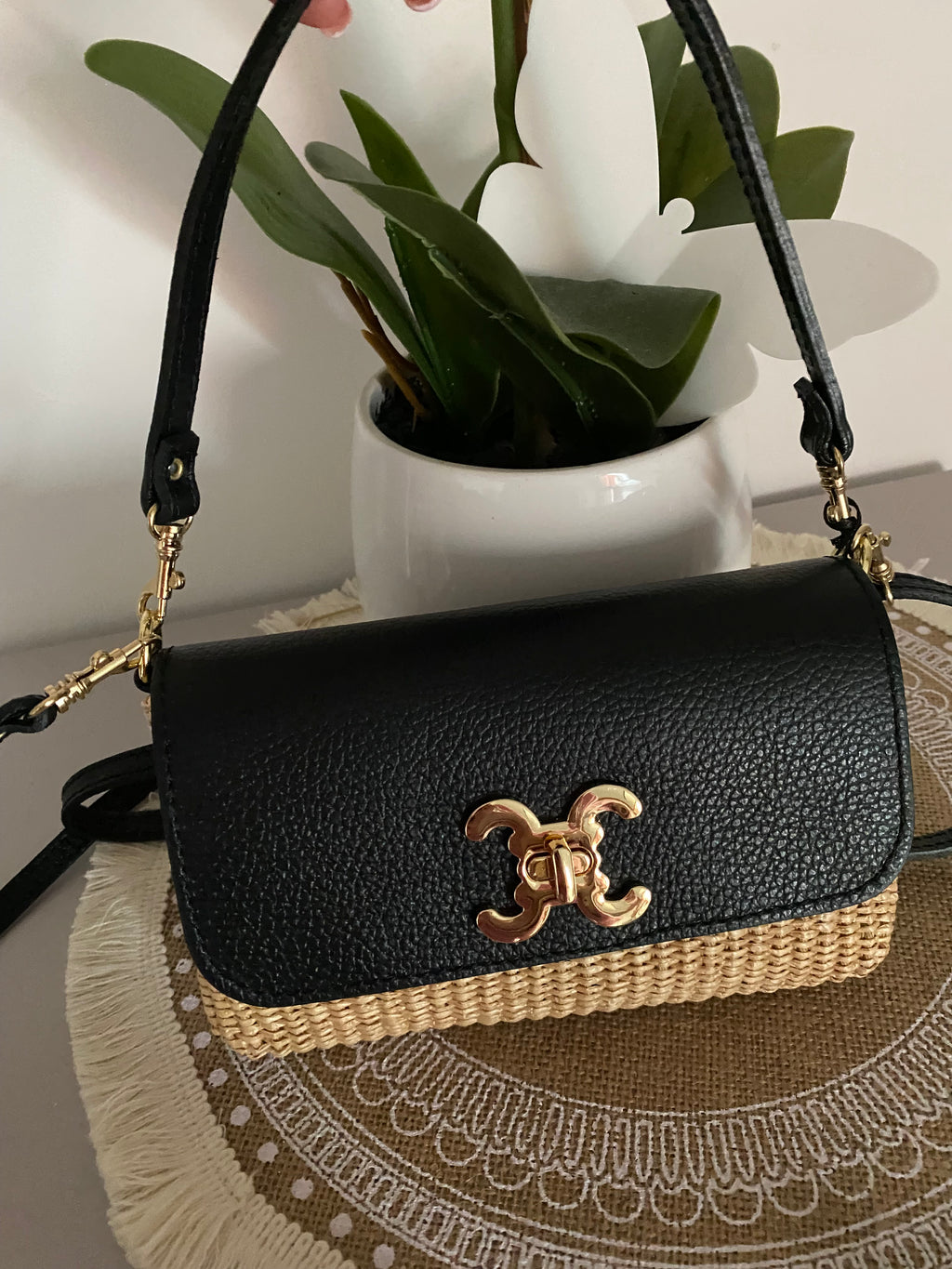 SAC CUIR C  NOIR
