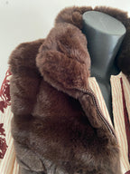 GILET FAUSSE FOURURE CHOCO TU 36/42 PETIT 44