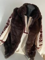 GILET FAUSSE FOURURE CHOCO TU 36/42 PETIT 44