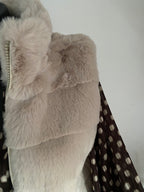GILET FAUSSE FOURURE BEIGE    TU 36/42 PETIT 44