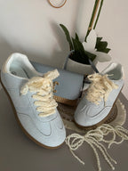 BASKETS A LACETS DENTELLE ET BIJOUX  BLEU CIEL   36/37/38/39/40/41