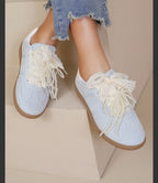BASKETS A LACETS DENTELLE ET BIJOUX  BLEU CIEL   36/37/38/39/40/41