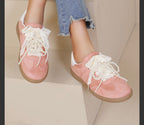 BASKETS A LACETS DENTELLE ET BIJOUX  ROSE PALE  36/37/38/39/40/41