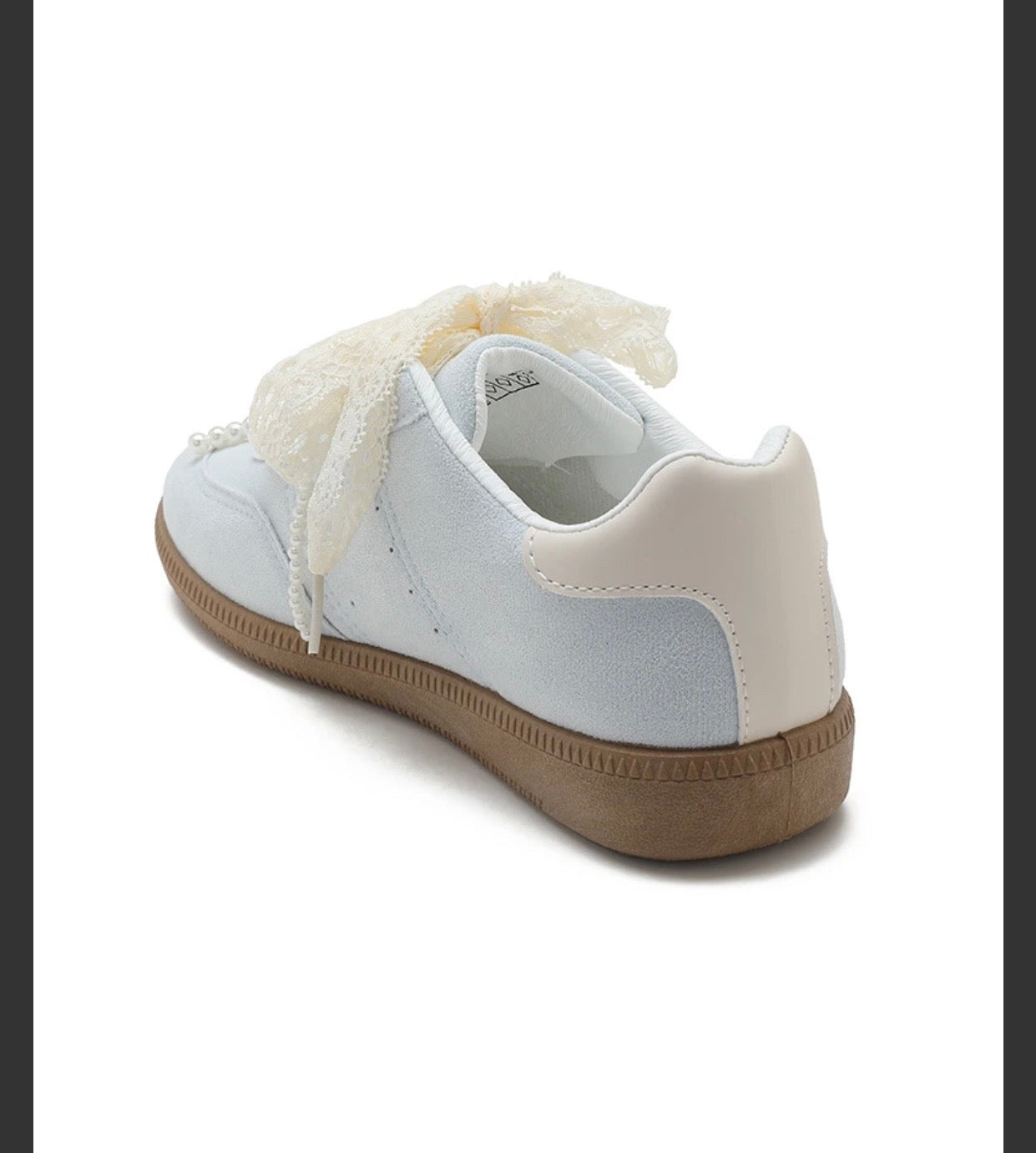 BASKETS A LACETS DENTELLE ET BIJOUX  BLEU CIEL   36/37/38/39/40/41