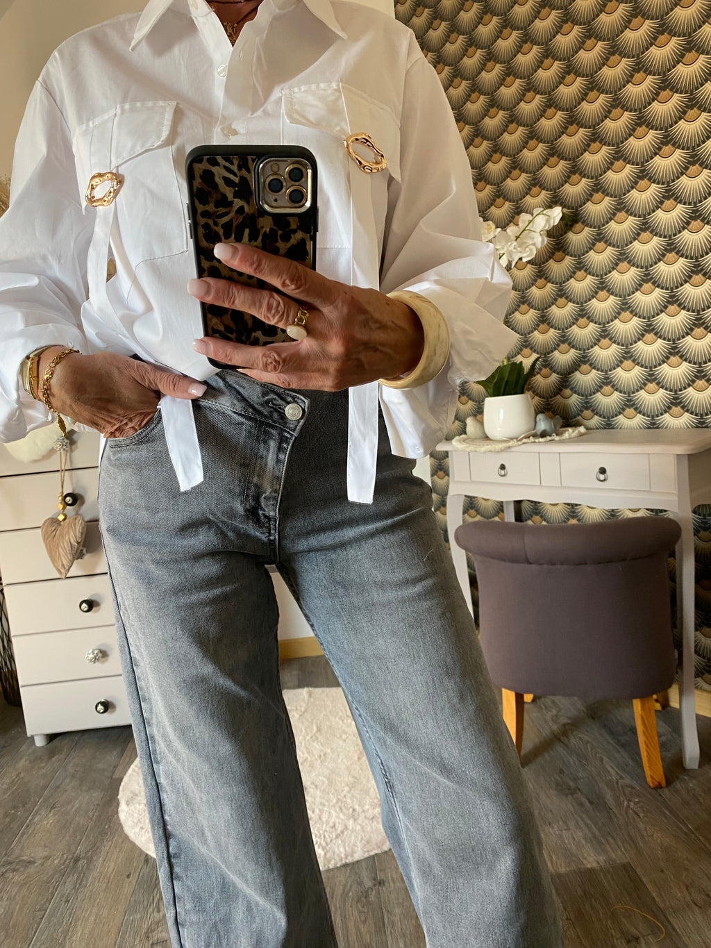 CHEMISE CARLA BLANCHE TU 36/44 PETIT 46