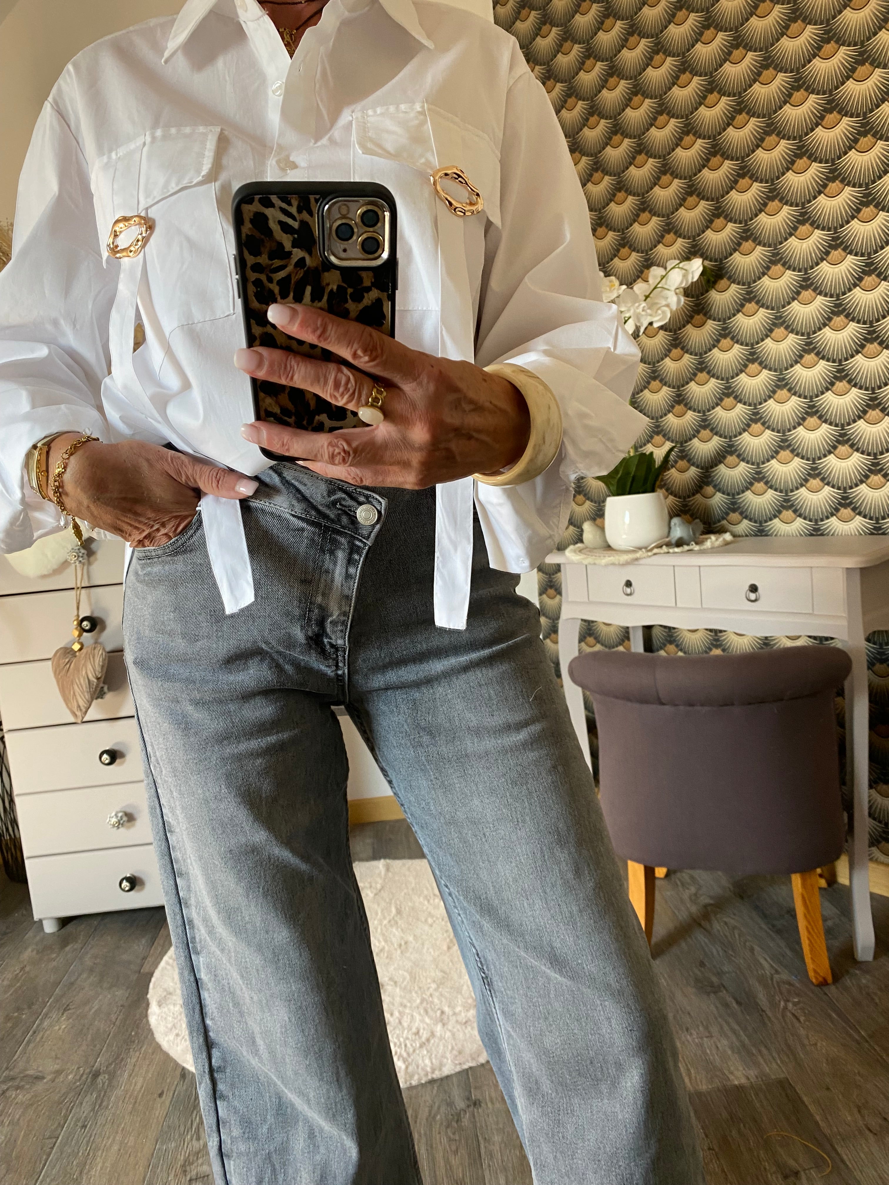 CHEMISE CARLA BLANCHE TU 36/44 PETIT 46