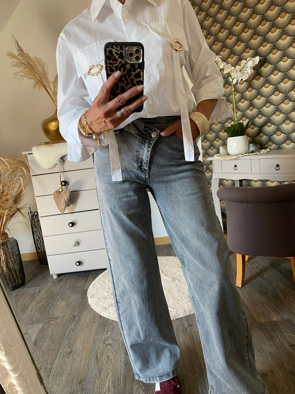 CHEMISE CARLA BLANCHE TU 36/44 PETIT 46