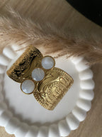 MANCHETTE CELESTE PIERRES NATURELLES NACRE