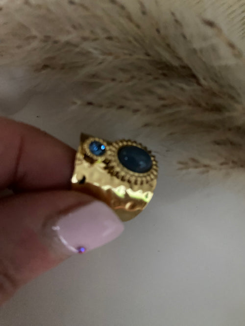 BAGUE SAMANTHA CRISTAL TAILLE BLEU